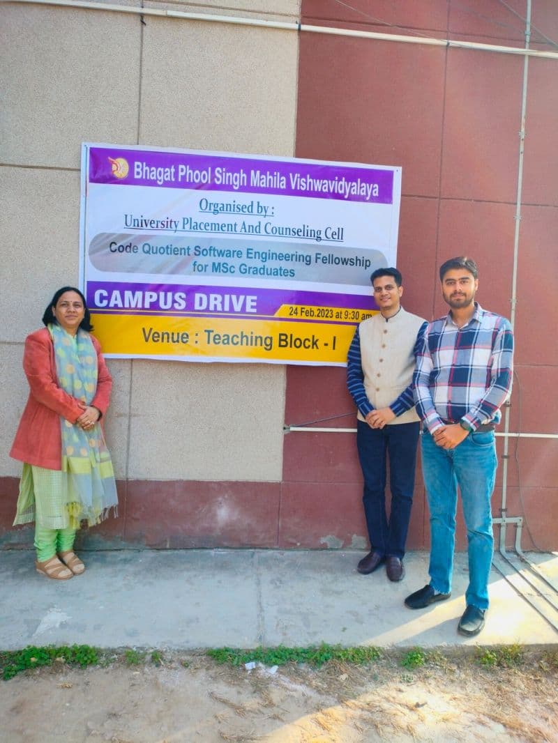 SuperCoders Selection drive at Bhagat Phool Singh Mahila University, Khanpur Kalan, Sonipat, Haryana