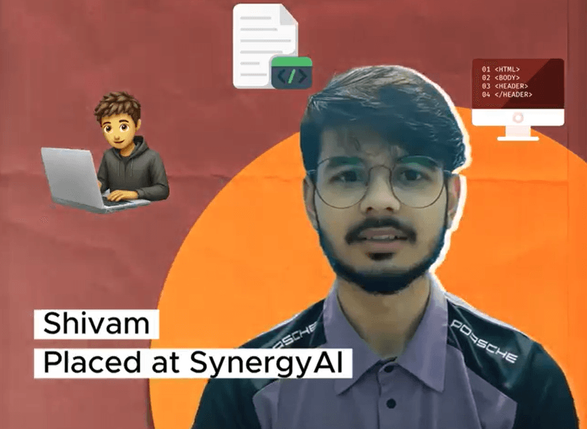 CodeQuotient alumnus Shivam Sharma, placed at Synergy AI, shares his success story.